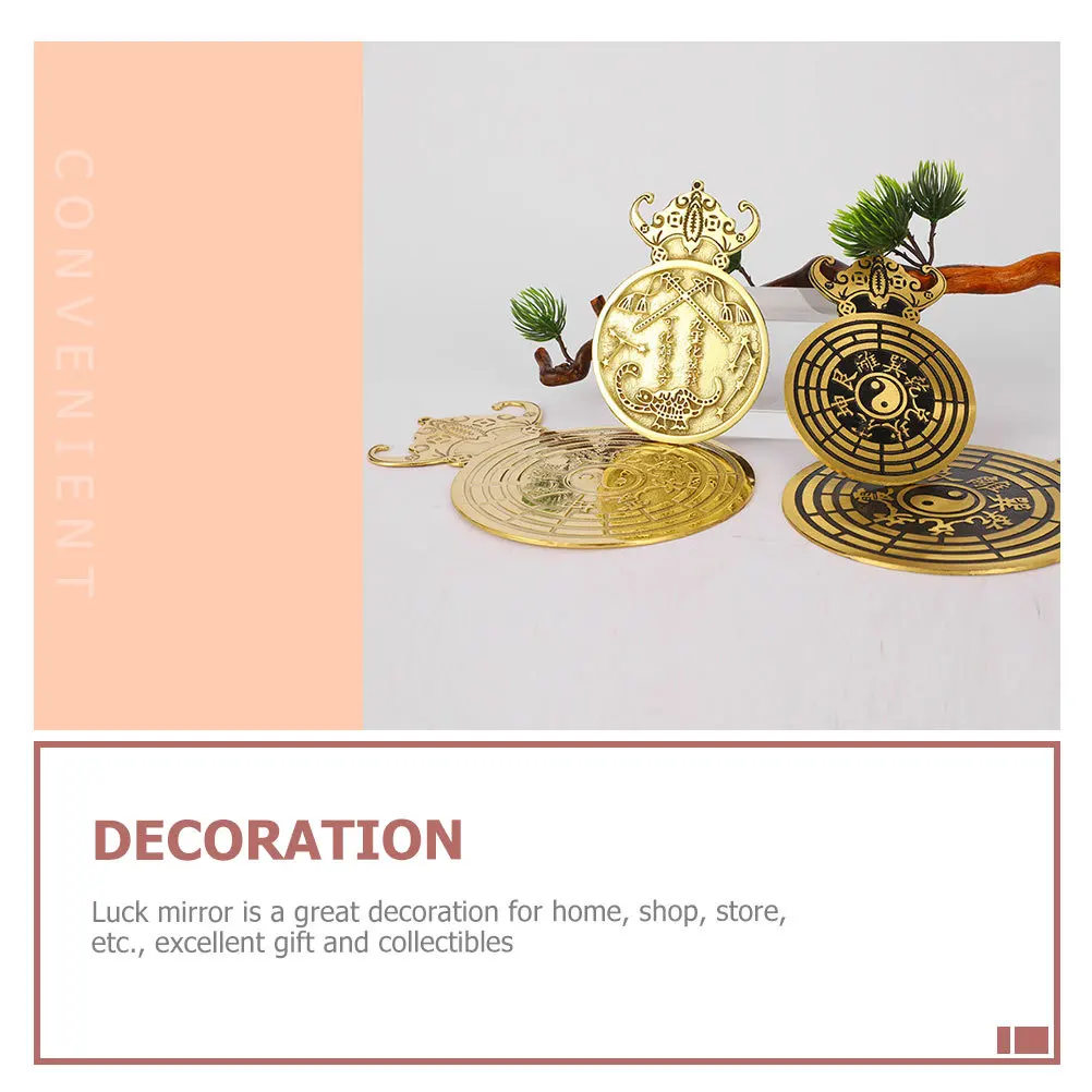 

Copper Luck Mirror Chinese Style Decorative Wall Hanging Luck Mirror Ornament Temple Home Decor Exorcism Craft