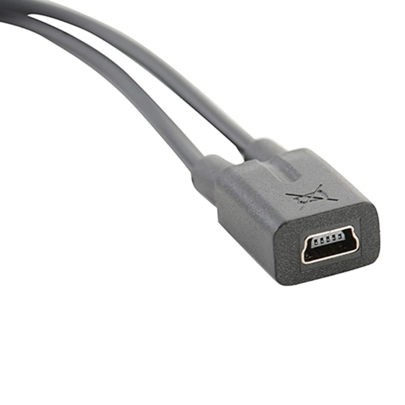 M2EC Mini USB Splitter Cable 5-Pin Female to Double 2Male Converter Charging Cord