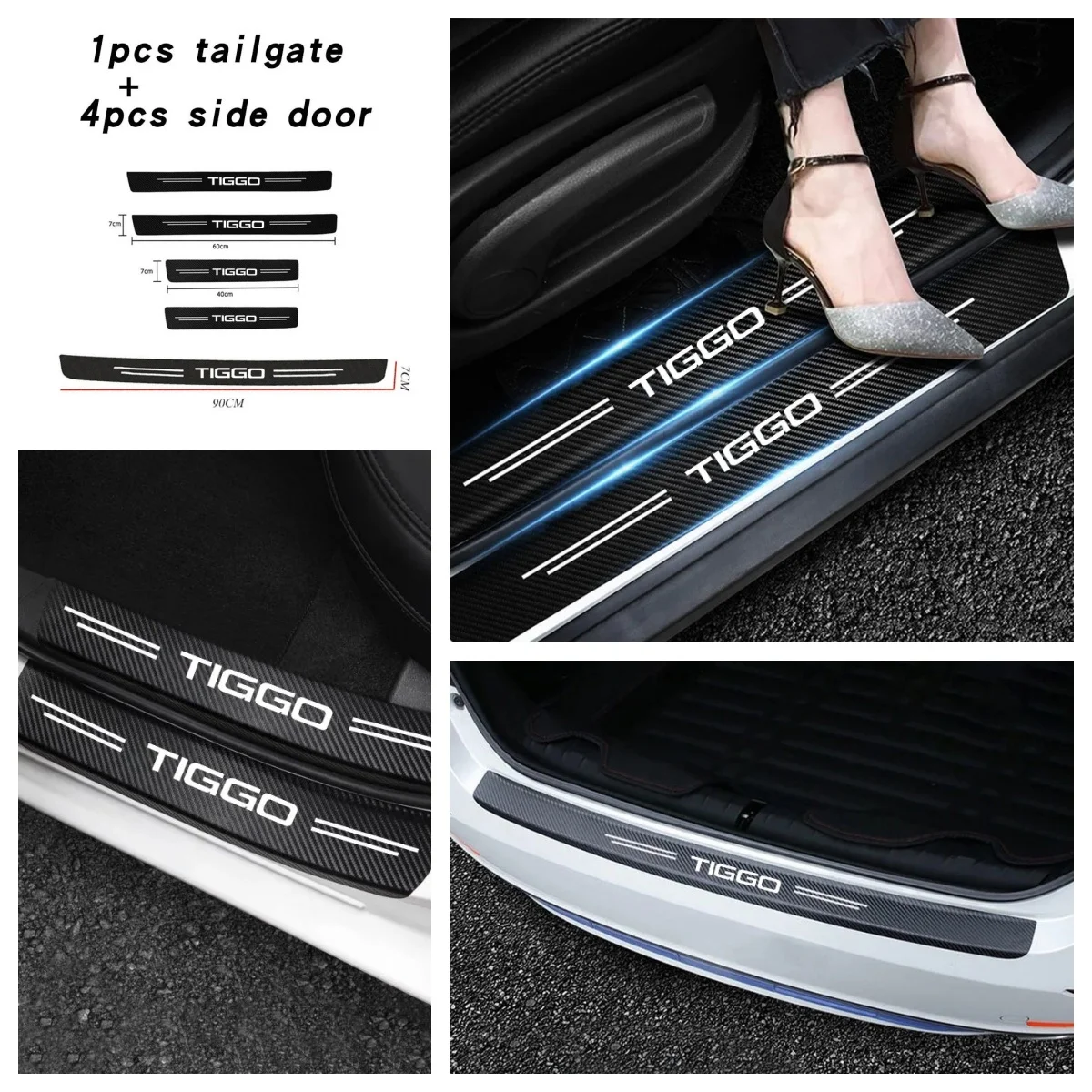 Auto Anti‑Scratch Door Sill Step Guard Protector Sticker for Chery Tiggo 5X 7 Pro 8 Pro Omoda C5 Jaecoo J7 Car Modification Part