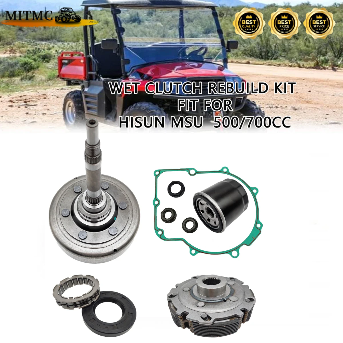 Mokre sprzęgło zestaw do przebudowy dla HISUN 500 700 ATV UTV MSU HiSUN Massimo Menards Supermach Bennche 21230-004-0000,21210-0000