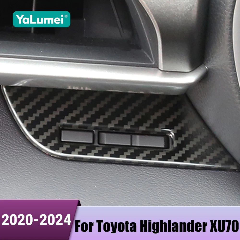 Edelstahl Auto Dasbhoard Kilometerstand Taste Abdeckung Borte Aufkleber Für Toyota Highlander XU70 Kluger 2020 2021 2022 2023 2024 Hybrid