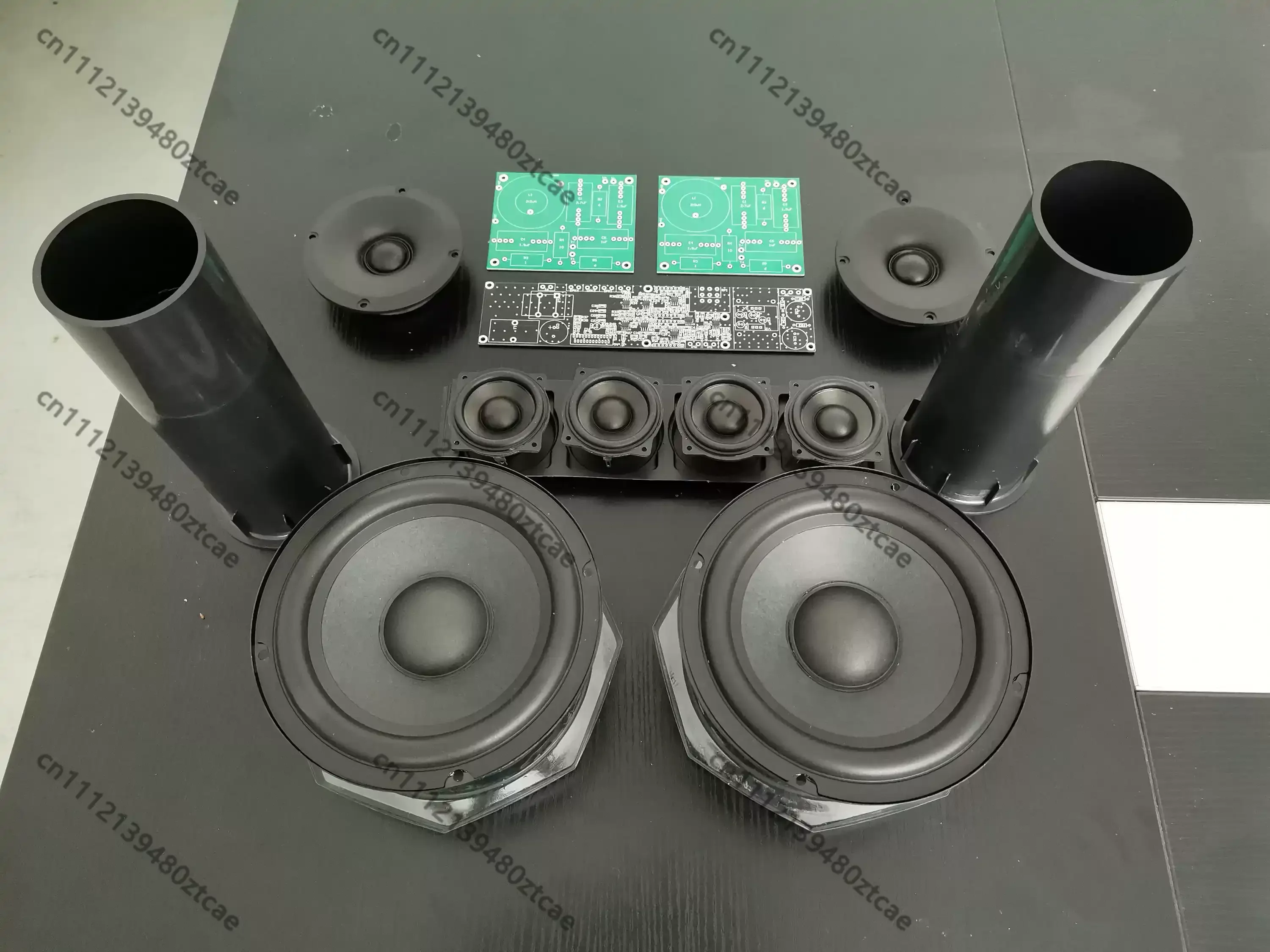 Home 6.5-inch Electronic Power Hybrid 3-Way Speaker Kit, Active Passive Mixed Frequency Division Audio Assembly Accessories Set