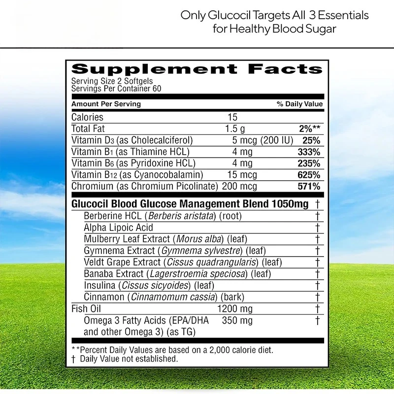 يدعم 3 عناصر أساسية لسكر الدم الصحي، بما في ذلك حمض الأسبارك وأوراق التوت الخاصة وما إلى ذلك، في 60 كبسولة