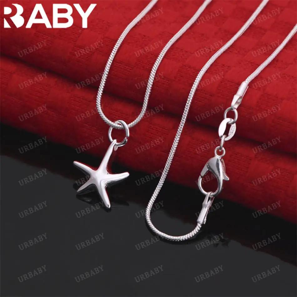 

URBABY 40-75cm 925 Sterling Silver Star Pendant Necklace For Women Men Creativity Gifts Street All-match Party And Daily Wear