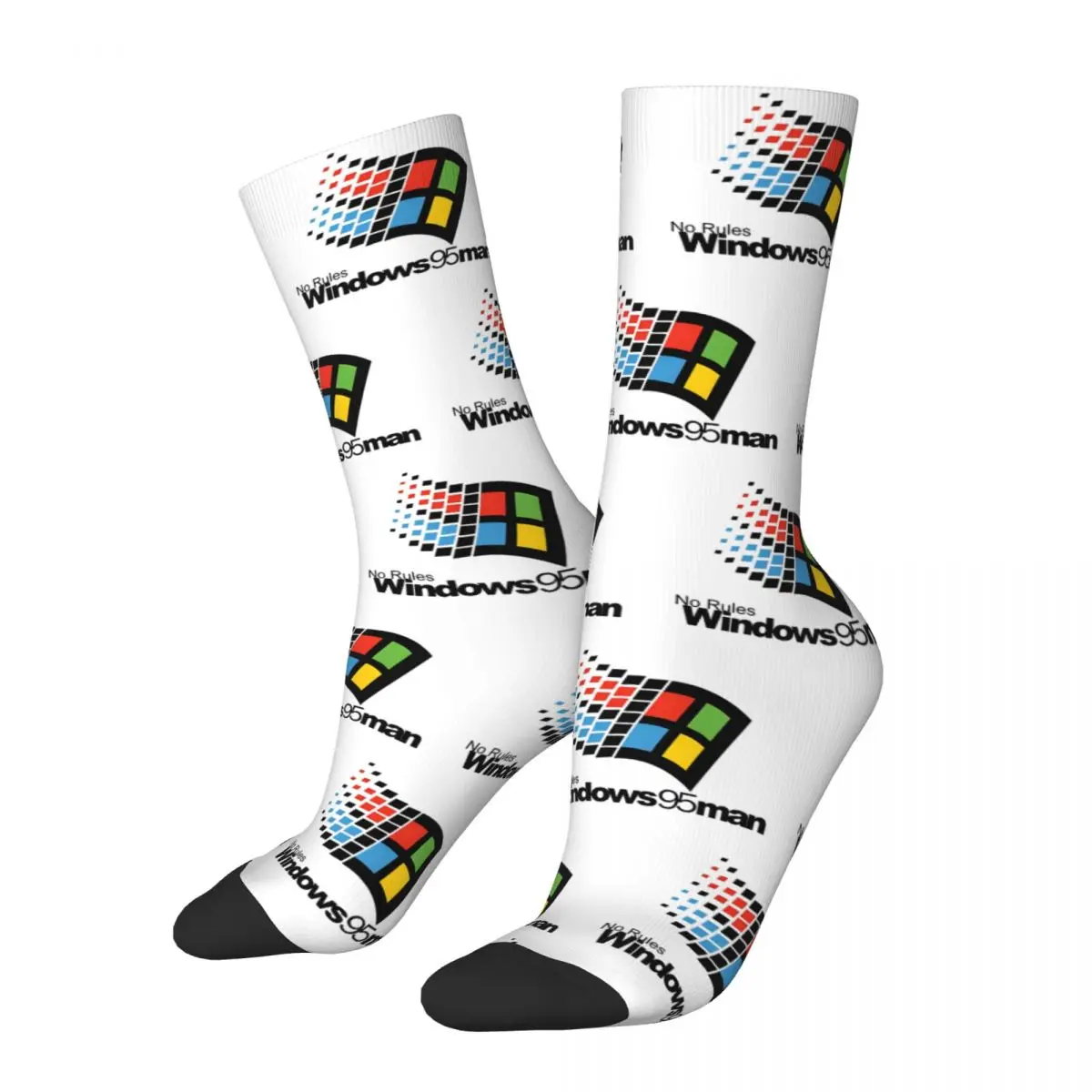 Windows95 Design Theme Socks Outfits for Casual Wear Flexible Printing Socks