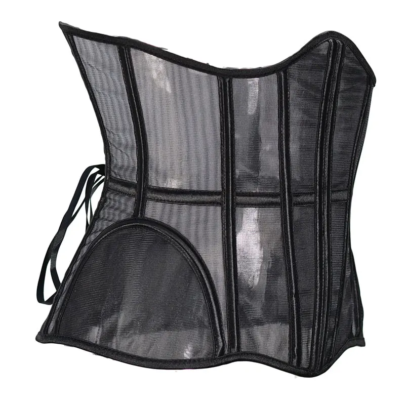 Mesh Breathable Corset Women Sexy Bustier Waist Cincher Slimming Body Shaper Plus Size Underbust Corselet Black Clubwear