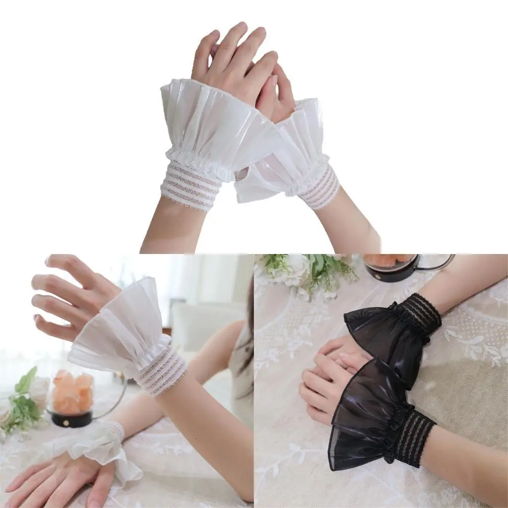 2pcgirls Wrist Cuffs Disesuaikan Lengan yang Dapat Dicetikan Prop Fotografi Warna Warna