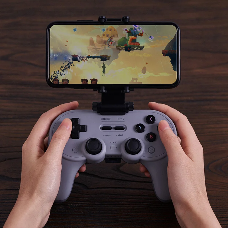 8BitDo 프로 2 용 휴대폰 거치대, 조정 가능한 게이밍 클립 스탠드, 스마트폰 클립 익스텐더 거치대, 8Bitdo 프로 2 컨트롤러용