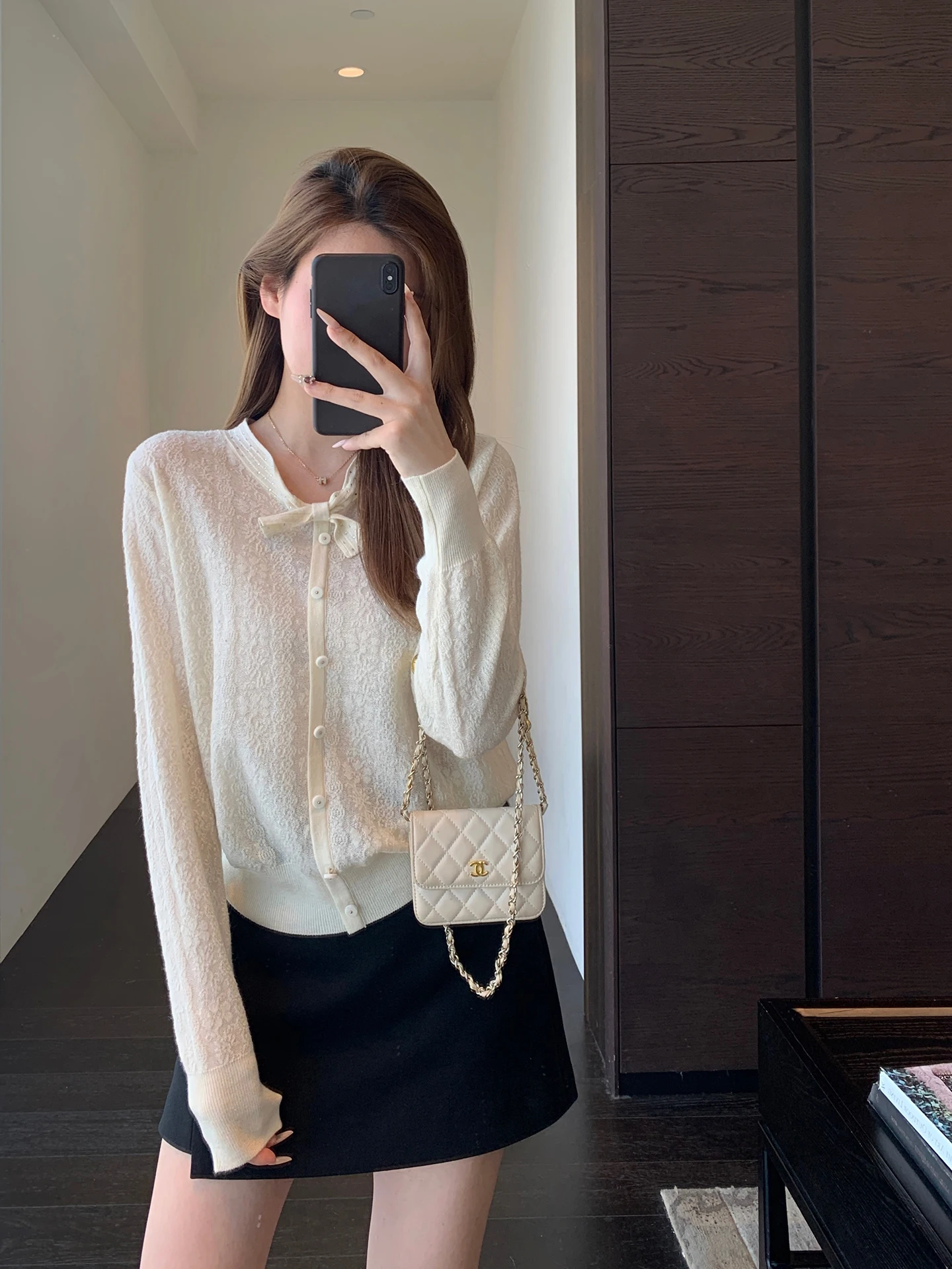 

Французский мягкий топ с узлом, женский модный элегантный топ с V-образным вырезом, длинными рукавами, дышащий и комфортный