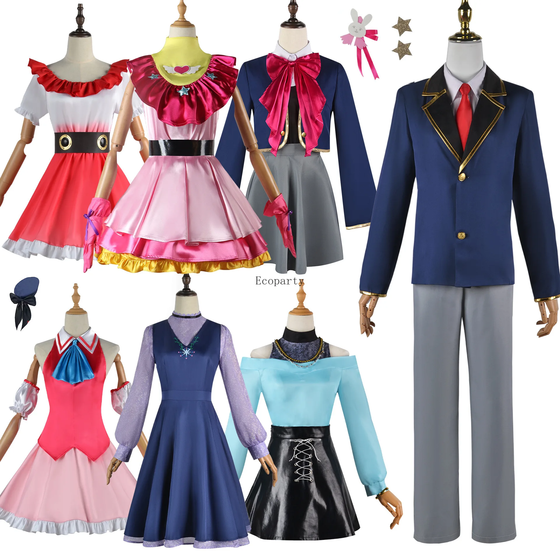 

Anime Oshi no Ko Cosplay Ai Hoshino Ruby Akuamarin Kana Cosplay Costume Girls School Uniform Aqua Lolita Dress Suit Wig cosplay