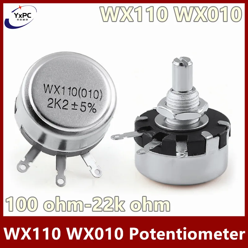 1pcs WX110 WX010 1K 2.2K 3.3K 4.7K 5.6K 6.8K 10K 22K 22 47 100 220 330 470 560 680 ohm Single Turn Wire Wound Potentiometer