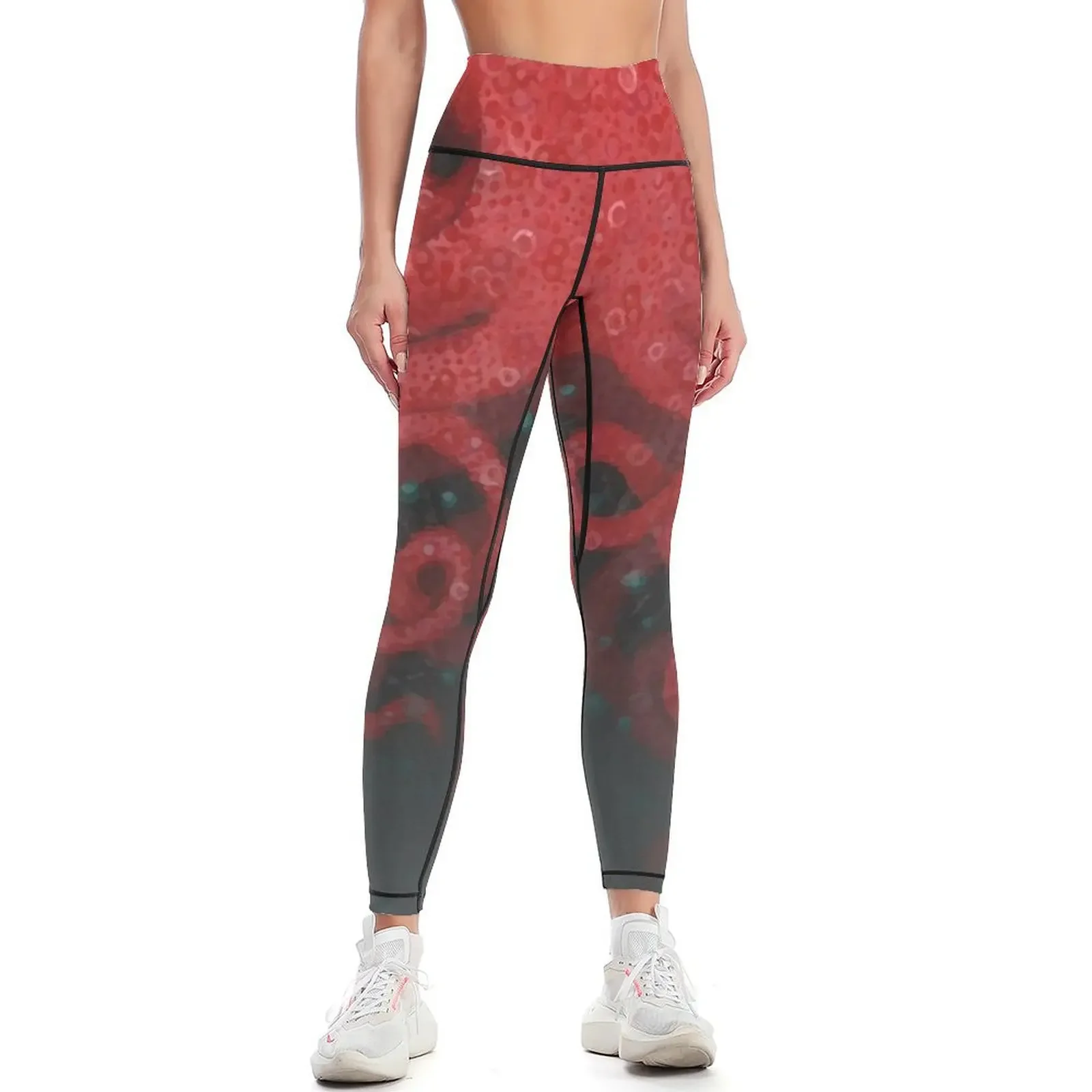 Red Octopus Leggings active wear jogging pants flared legging push up Womens Leggings