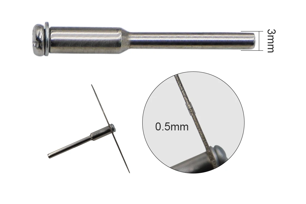10 Stück/Packung Diamantsägeblätter Schaft 3mm 20/25/30/35/40/50mm Sägebits Kleine Diamantschneidklingen – Detail 3