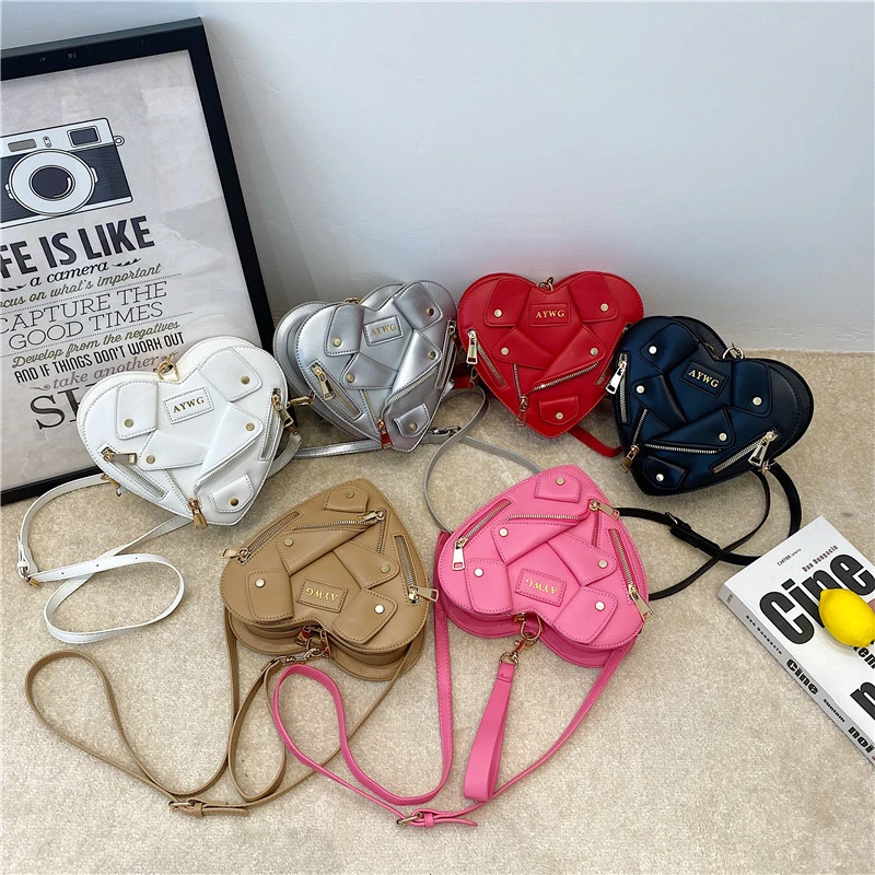 Motorcycle Style Clothes Shape Crossbody Bag Y2Y Spice Girl Style Shoulder Bag Women Heart Shape Handbag Love Messenger Bag