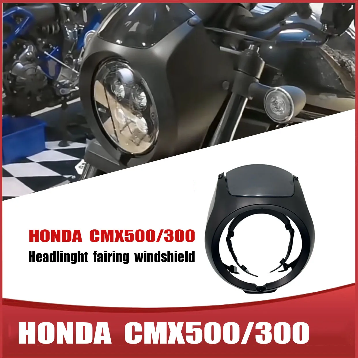 

Headlight Fairing For Honda CMX500 CMX300 Rebel 2017-2023 Headlight Fairing Cowl Cover Mask Windshield