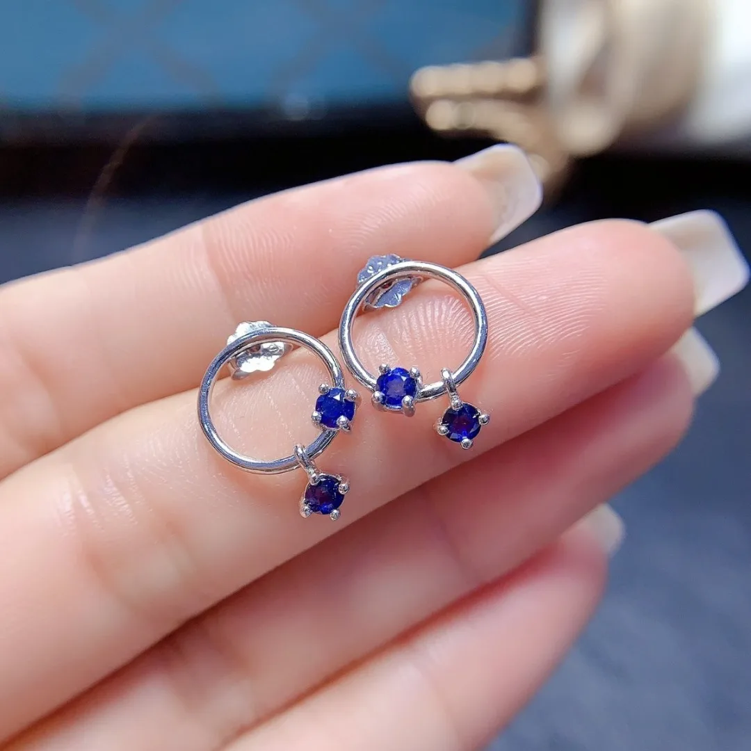 

Exquisite Natural S925 Silver Sapphire Stud Ear Delicate Elegant Piece Luxurious Affordable Jewel Is The Perfect Graceful Gift