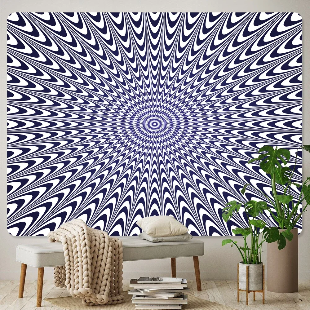 Psychedelic scene eye illusion abstract home decor art tapestry hippie bohemian decor yoga mat sofa blanket sheet