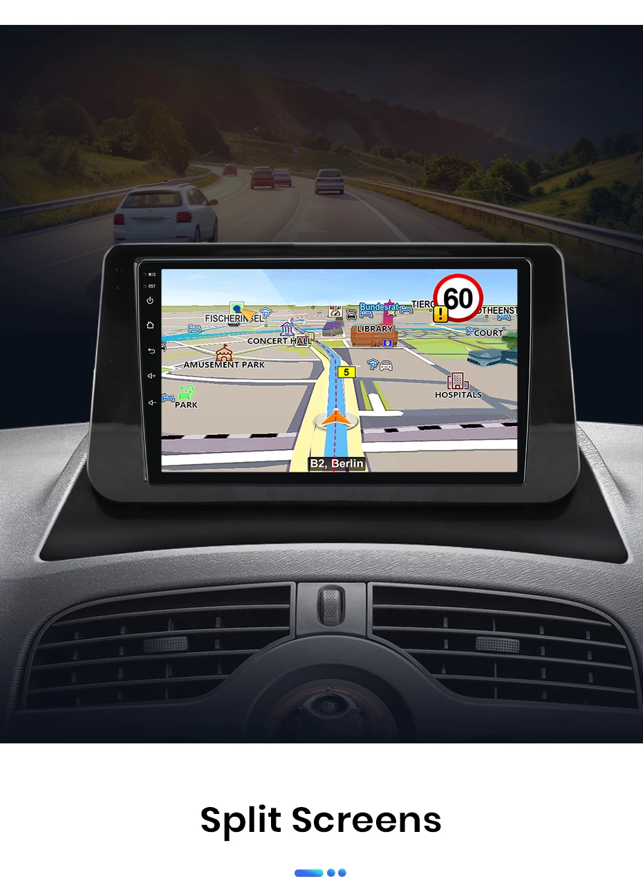 Junsun Autoradio für Renault Kangoo 2008 mit CarPlay, Android Auto, FM, RDS, DSP, BT, GPS-Navigation, Lenkradfernbedienung, HD IPS Touchscreen, Plug & Play Multimedia-Player, Freisprechfunktion, Original-Autostil-Haupteinheit – Detail 18