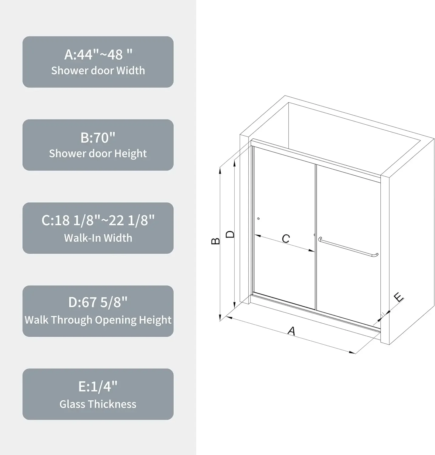 Double Sliding Shower Door, 44