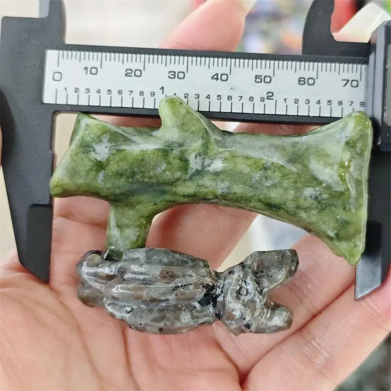 Natural Ophiolite Yooperlite Bat On The Tree Carving Healing Fengshui Stone Gemstones Home Decoration Holiday Gift 1PCS