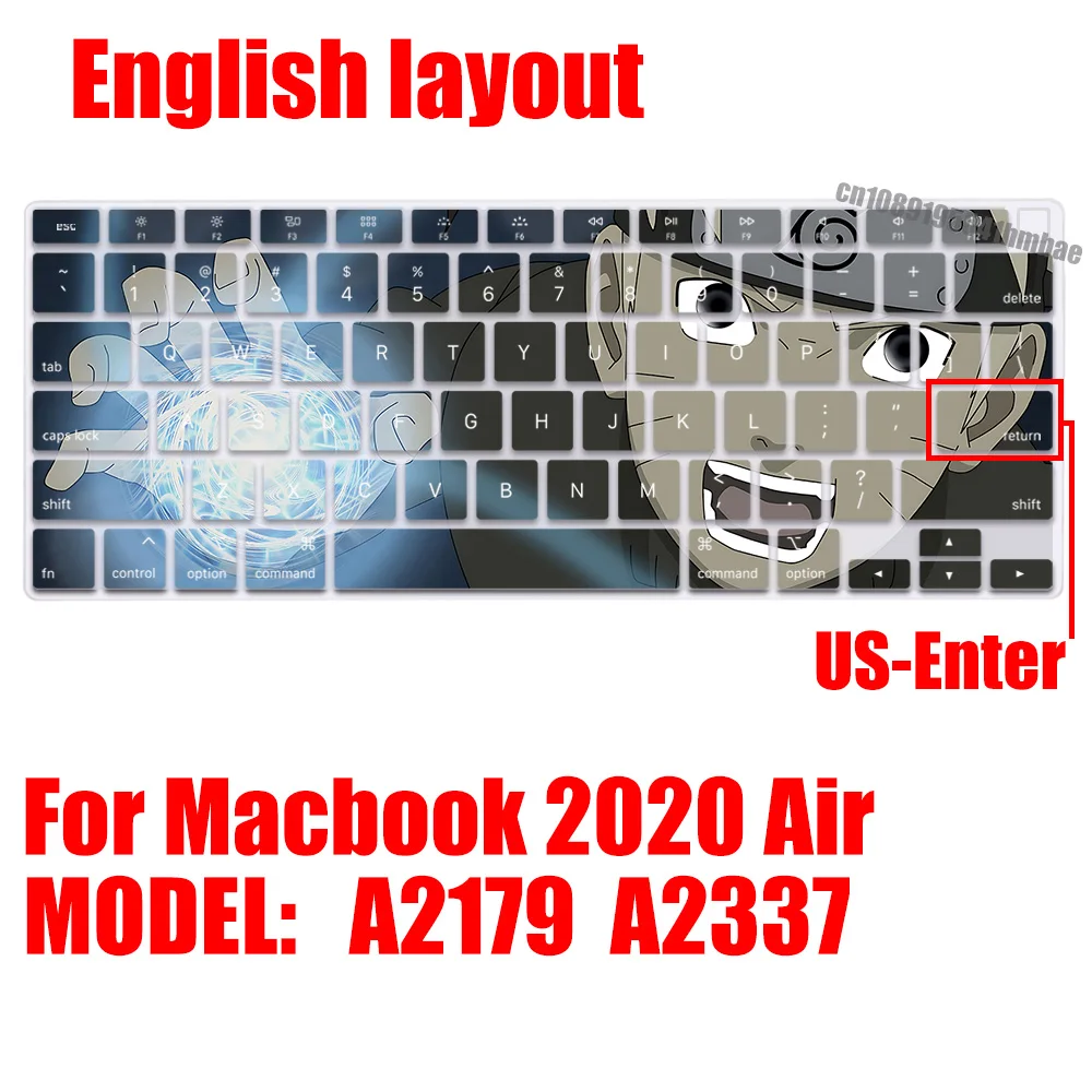 Narutos US Layout Color Print Soft Silicone Keyboard Cover For Macbook 2020 Air A2179 A2337