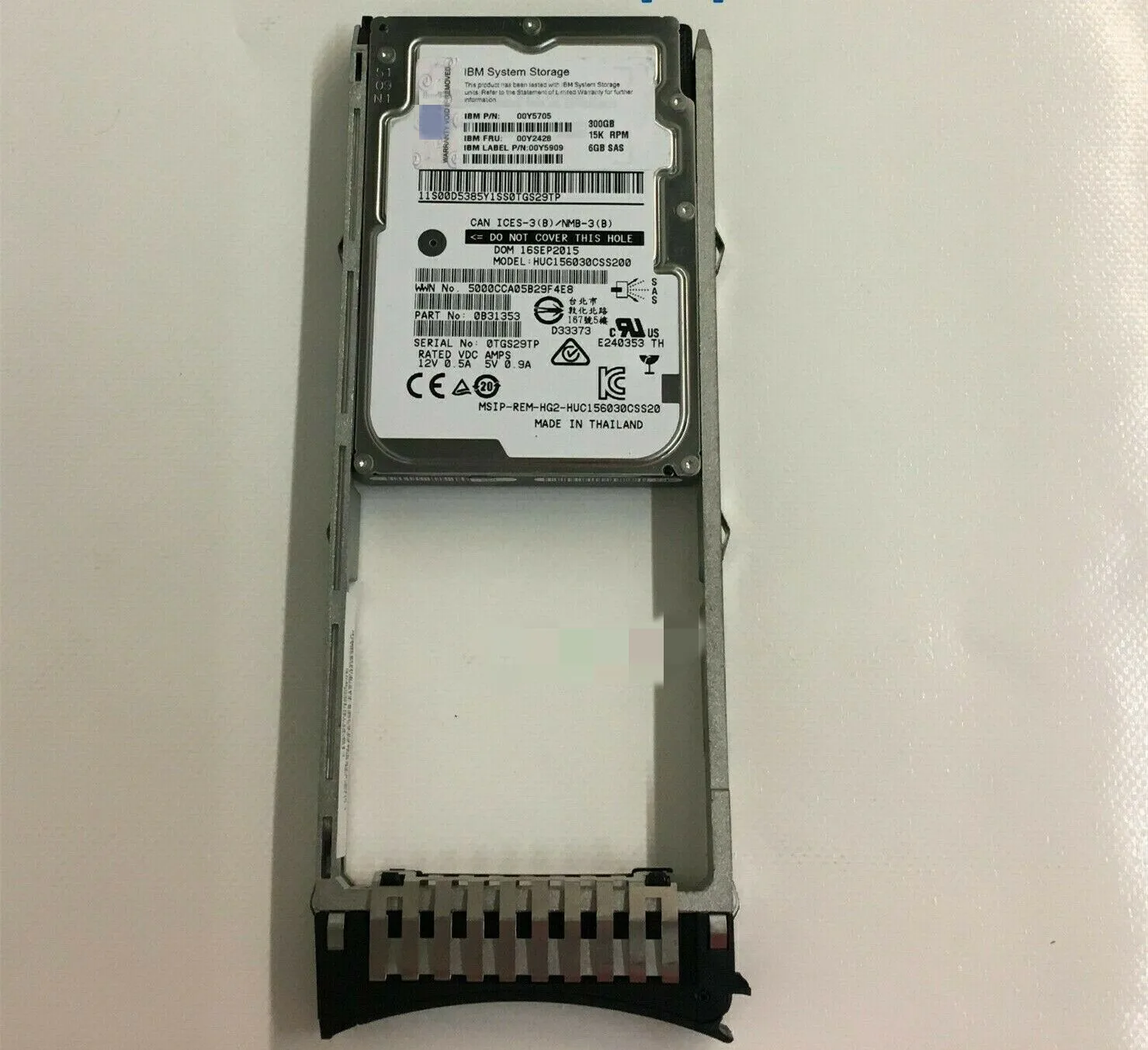 FOR IBM 00Y5705 00Y2428 00Y2499 300GB 15K 6G 2.5" SFF SAS HARD DRIVE