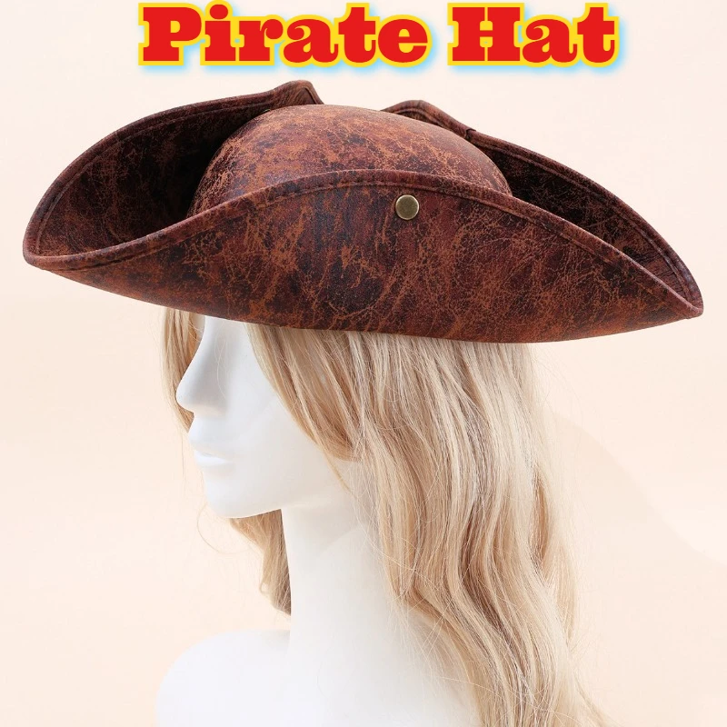 

‌Halloween Pirate Hat Jack Sparrow Costume Accessory Triangular Bandana Scarf Adults Men Women Cosplay Party Masquerade Theme