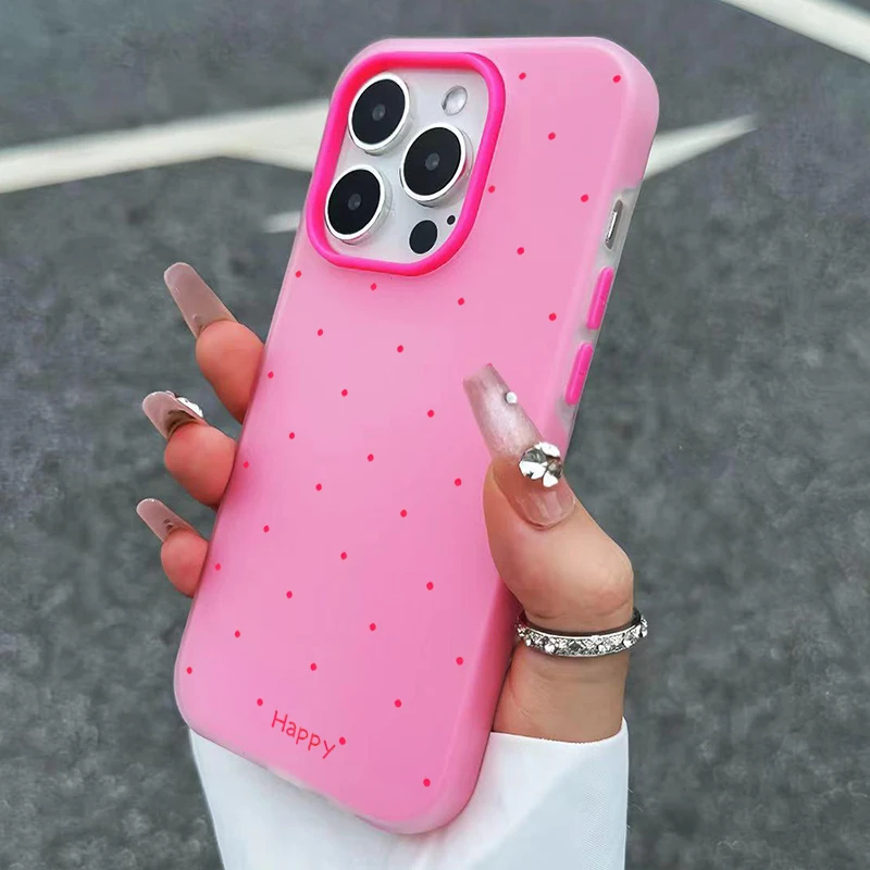 Trendy Fashion Polka Dot Design 2-in-1 Phone Case for Samsung Galaxy S26 S25 S24 S23 S22 S21 FE Ultra Plus 5G Candy Color Cover