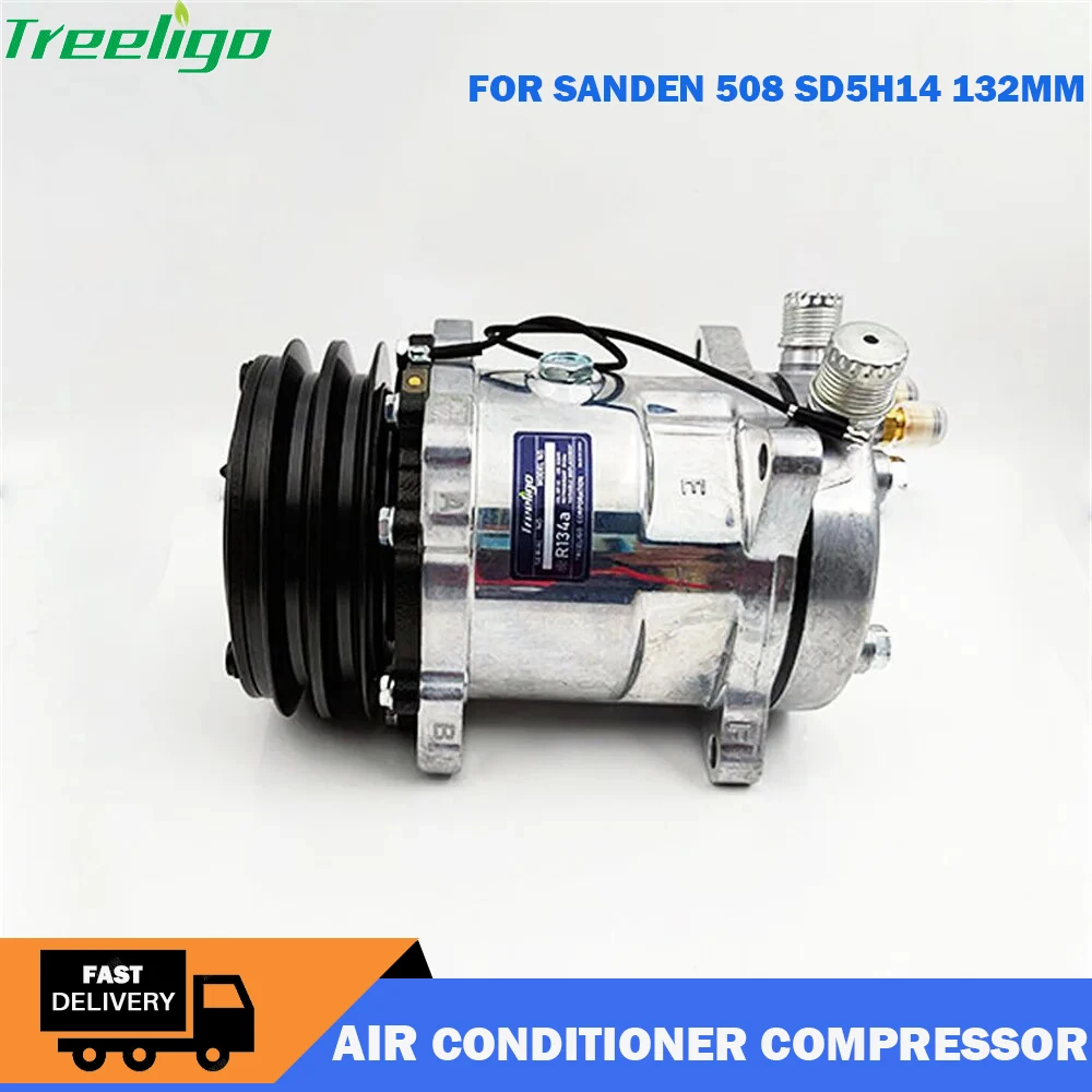 Universele Auto Airconditioner Compressor 12V Voor Zand 508 Sd5h14 132Mm Auto Airconditioning Ac Compressor Accessoires