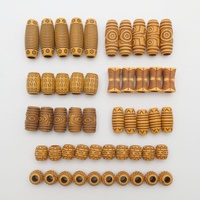 50pcs/Pack Mix Imitation Wood Plastic Crochet hair braid dread dreadlock Beads rings tube for women men hair Accessories