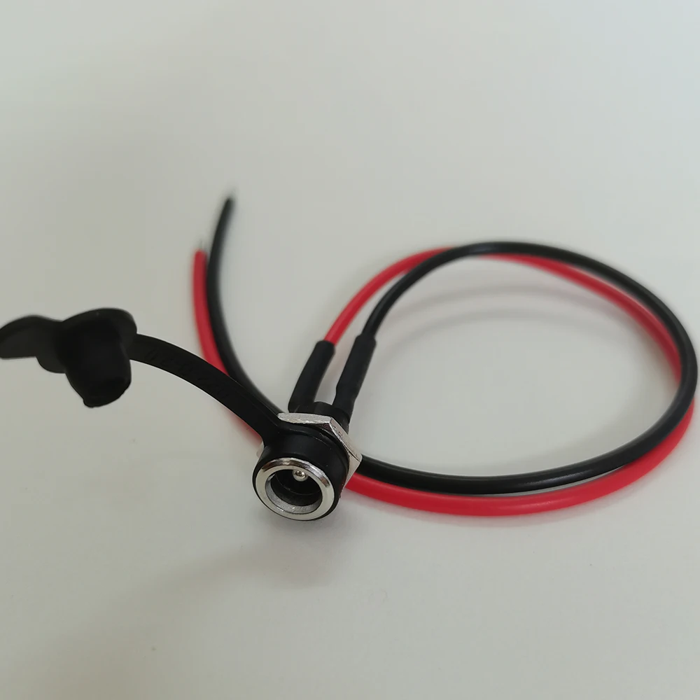 1 Stück Wasserdichte Panelmontage DC-Strombuchse 5,5x2,1mm 5,5x2,5mm Buchsenanschluss mit Kabel für LED-Licht CCTV E-Bike – Detail 4