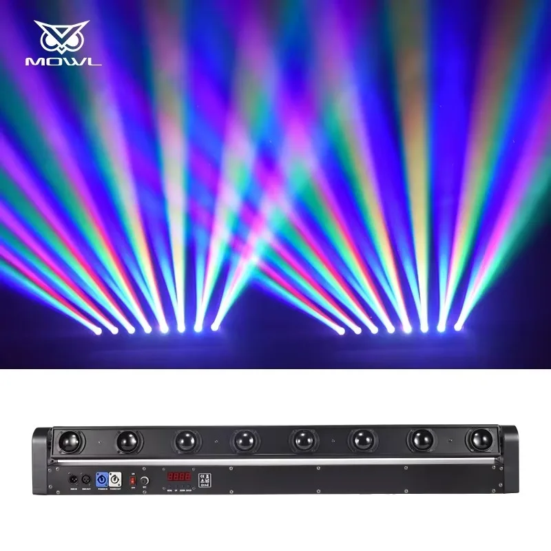 8 Eyes RGBW LED Bar Moving Head Projection Light DMX Beam Effect with Protective Flight Case for DJ Bar Stage Events