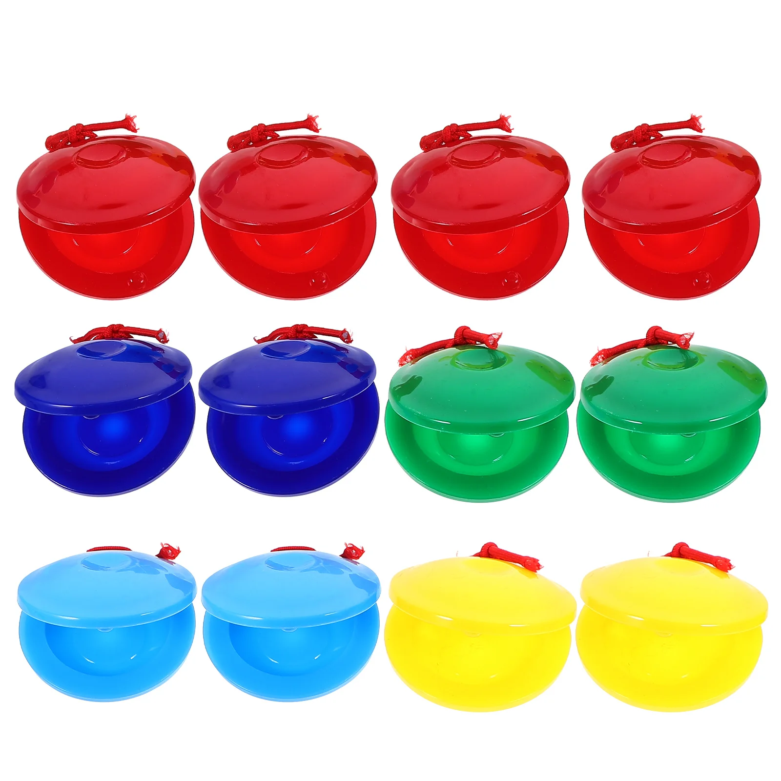 

12 Pcs Plastic Castanets Kids Musical Instruments Toys Simple Crisp Sound Easy Listen Learn Compact Portable Storage Christmas