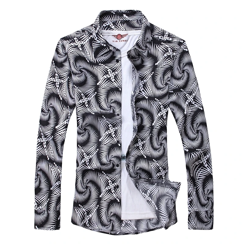Men's Large Size Long Sleeve Printed Shirts, Single Breasted Lapel Shirt,  Business Casual Camisas Para Hombre - AliExpress 200000343
