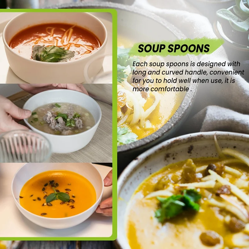 Ceramics Soup Spoons Set Of Japanese Soup Spoon Long Handle Soup Spoons For Pho Ramen Noodles Wonton Dumpling Rice