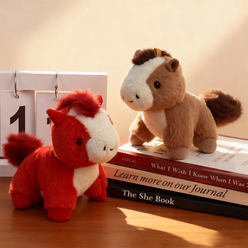 Fashion Fluffy Stuffed Animal Keychain Lightweight Versatile Plush Pony Bag Charm Cute Soft Horse Keyring For Purse Car Keys