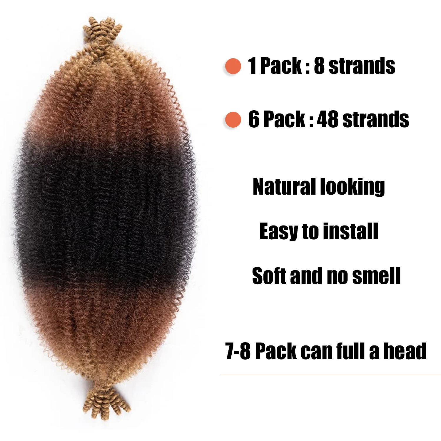 مارلي تويست تجديل الشعر 1-6 حزم نابض الأفرو تويست أومبير شقراء غريب مجعد تجديل الشعر الاصطناعية التفاف