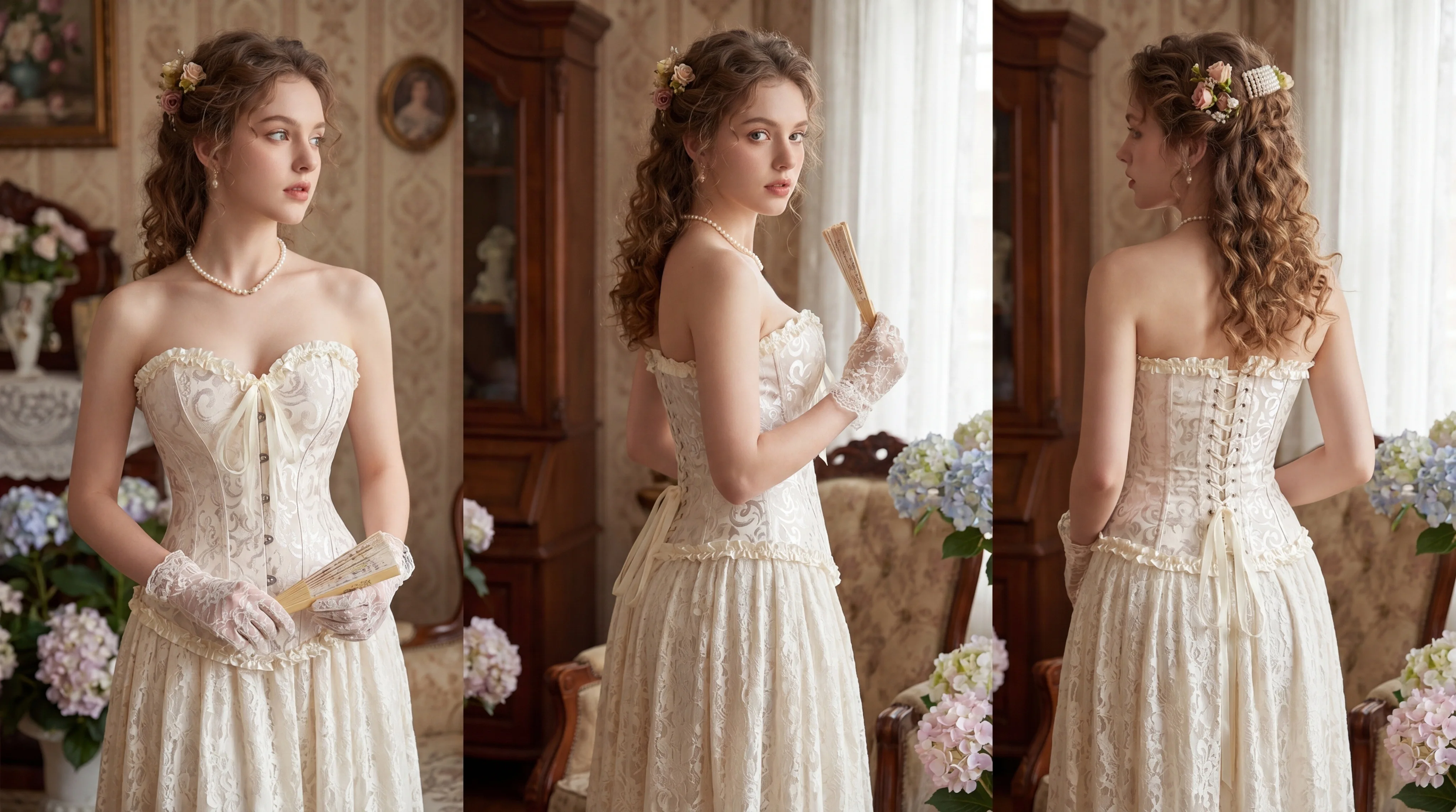 Viktorianisches Korsett-Oberteil in Übergröße, Überbrustkorsetts für Damen, sexy Korsett-Bustier, Schnürkorsett aus Jacquard, Y2K, Weiß, Rosa – Detail 9