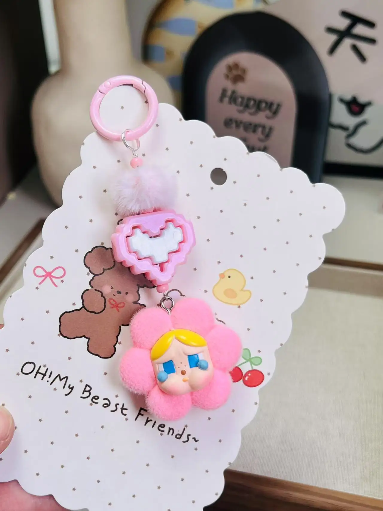 

New Flower Crybaby Keychain Backpack Decor Anime Cartoon Cute Car Pendant Women Girl Gifts