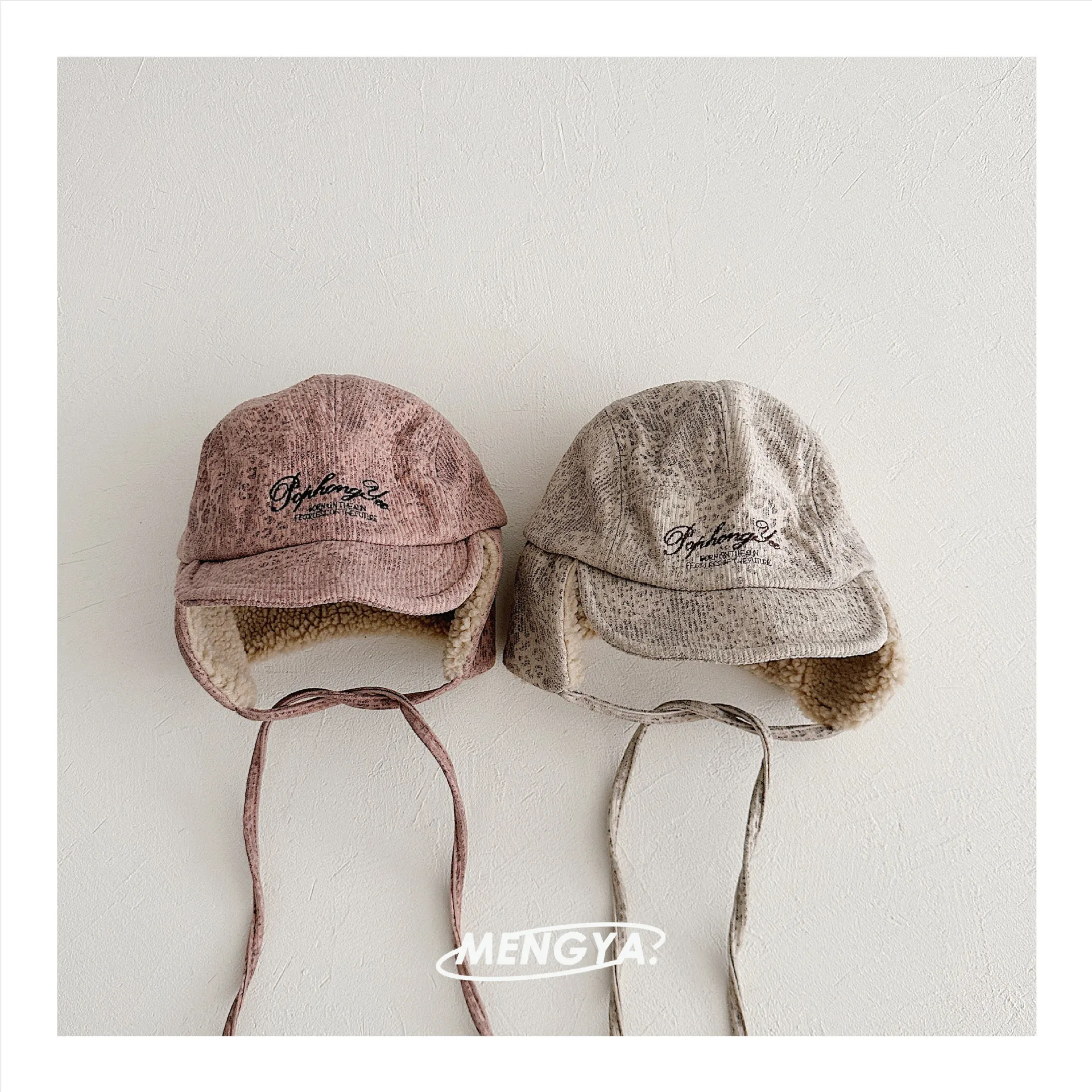 Ear Protectors Warm Pilot Hat Children Boys Girls Winter Baseball Cap Windproof Bonnet Caps Lamb Wool Hat Outdoor Sports