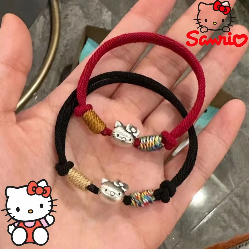 

Simple Sanrio series Hello kitty men's and women's new cute creative cartoon pattern fashion and versatile hand-woven bracelet
