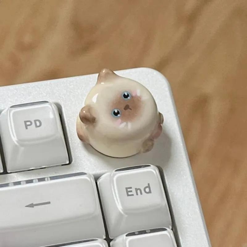 mifuny gato siames knob keycaps handmade artesanal keycaps para hi8 acessorio teclado mecanico custom resina kawaii bonito 01