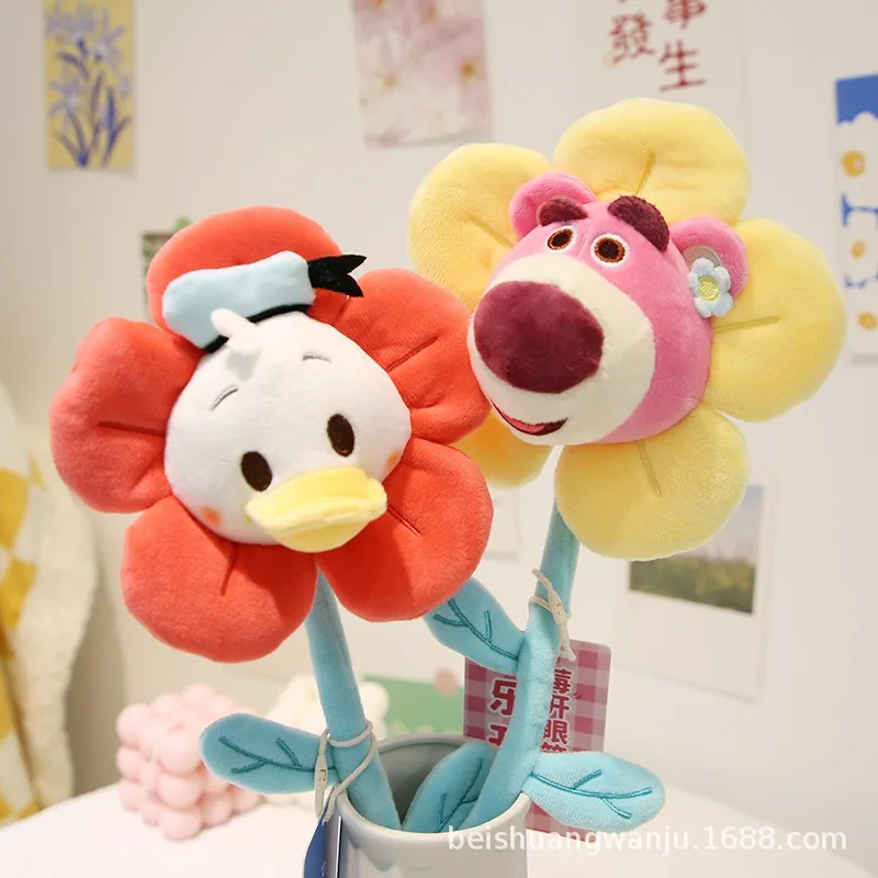 Disney Cartoon Strawberry, Winnie The Pooh, Kiki, Donald Duck Doll Bouquet, High-Looking Plush Bouquet, Valentine's Day Gift