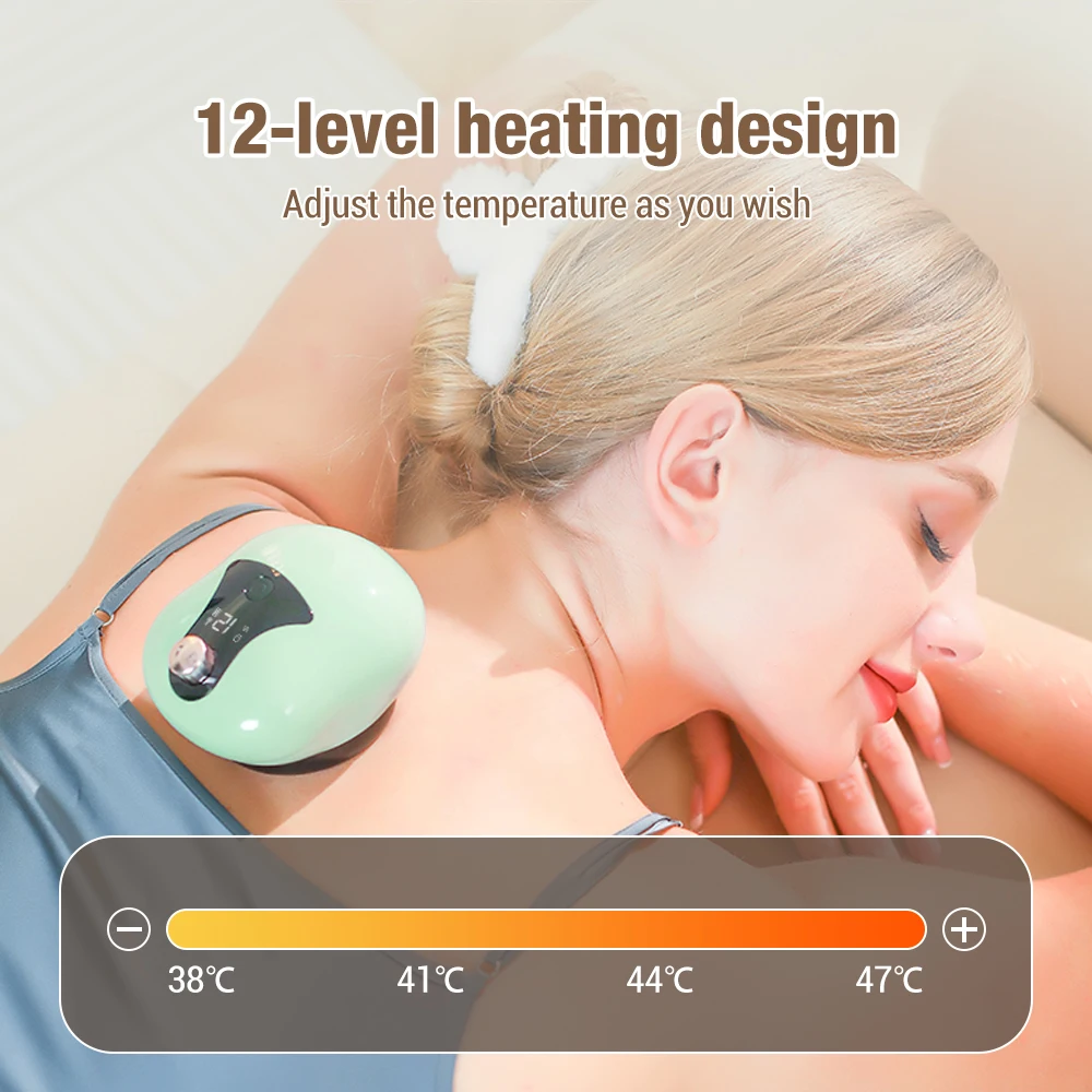 Cupping Device Small Home Equipment Rechargeable 12-Level Negative Pressure Heating Magnetic Beads Red Light Irradiation