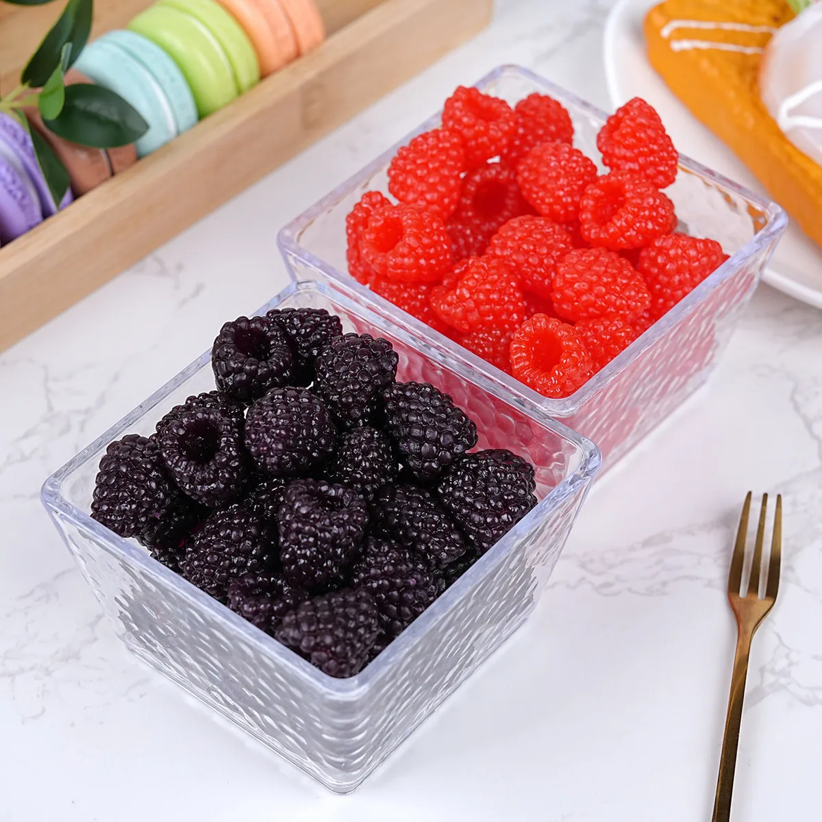 10 Stück Künstliche Himbeer- und Brombeer-Sets, Realistische Fruchtmodelle, Fotografie-Requisiten, DIY-Basteleien, Tortendekoration H – Detail 5
