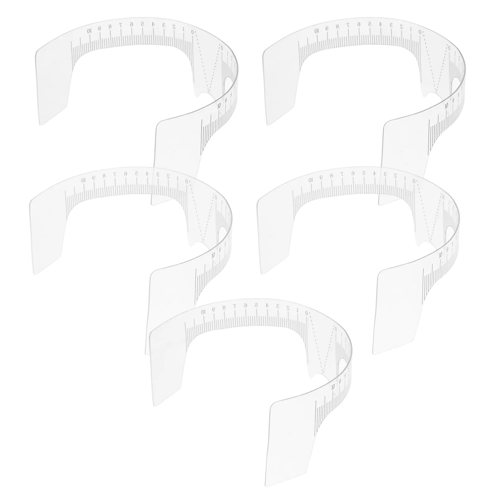 5Pcs Eyebrow Measuring Ruler Professional Shaping Tool with Multiple Templates Portable Eyebrow Symmetry Ruler for Permanent