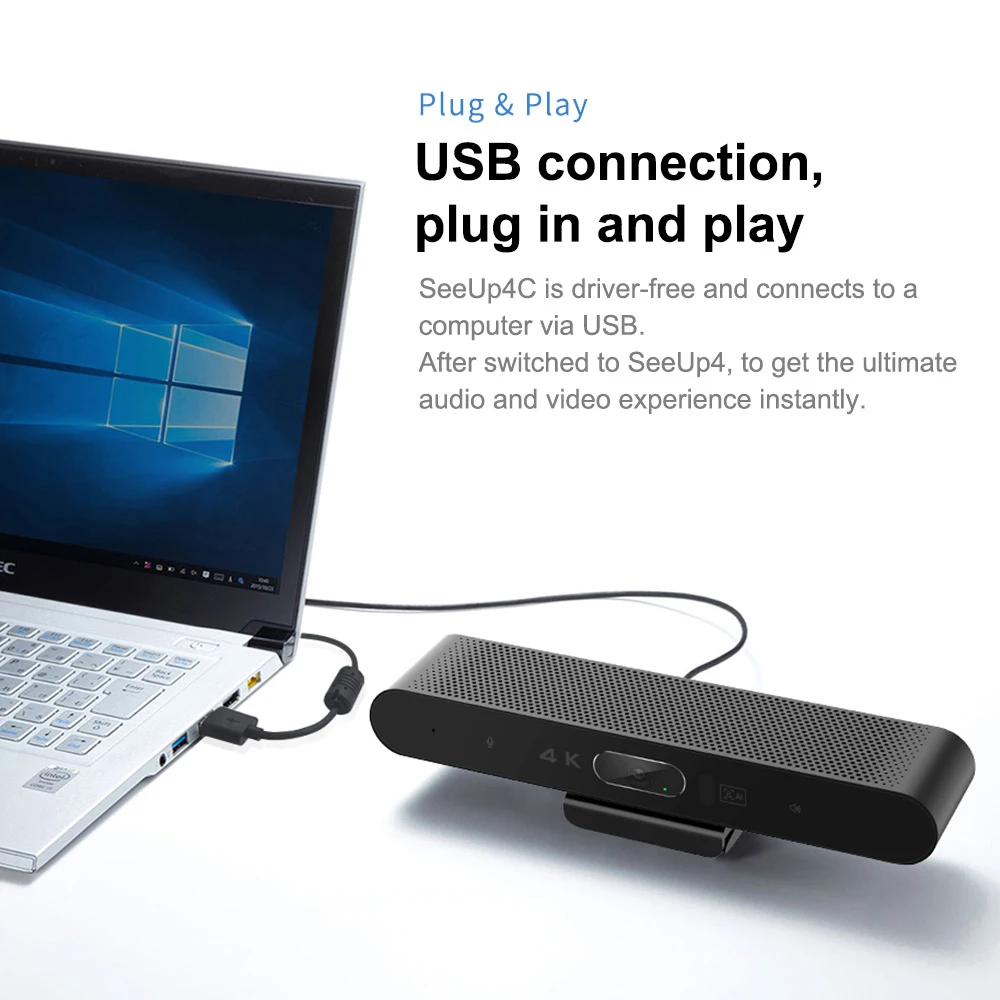 Połączenie USB Plug-in And Play All-in-One Kamera do wideokonferencji 4k z automatyczną ramą i śledzeniem głośników Ai