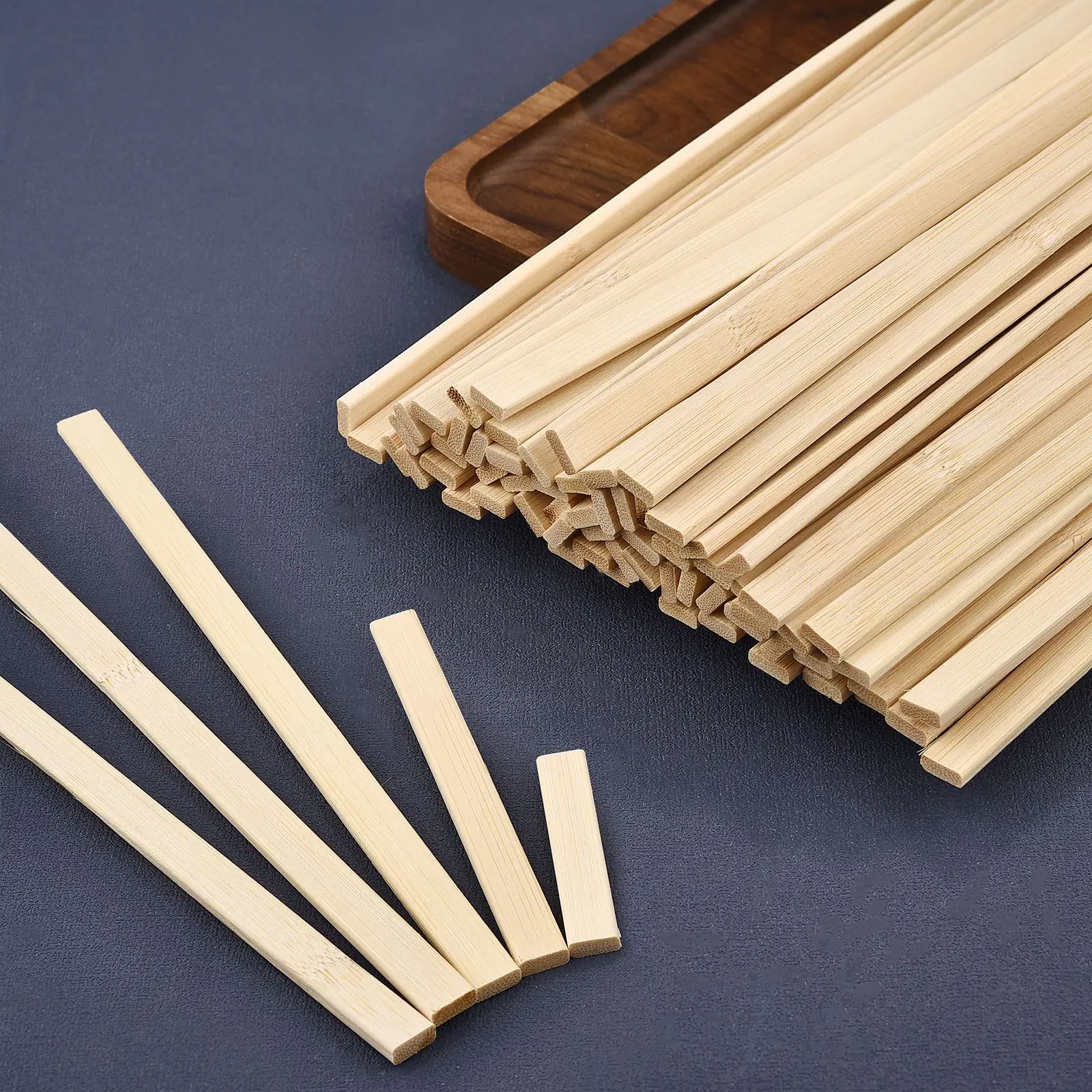 Flat Bamboo Slice 5-40CM For Crafts And Model Making Furniture Materials DIY Durable Dowel Building Model Woodworking Tool