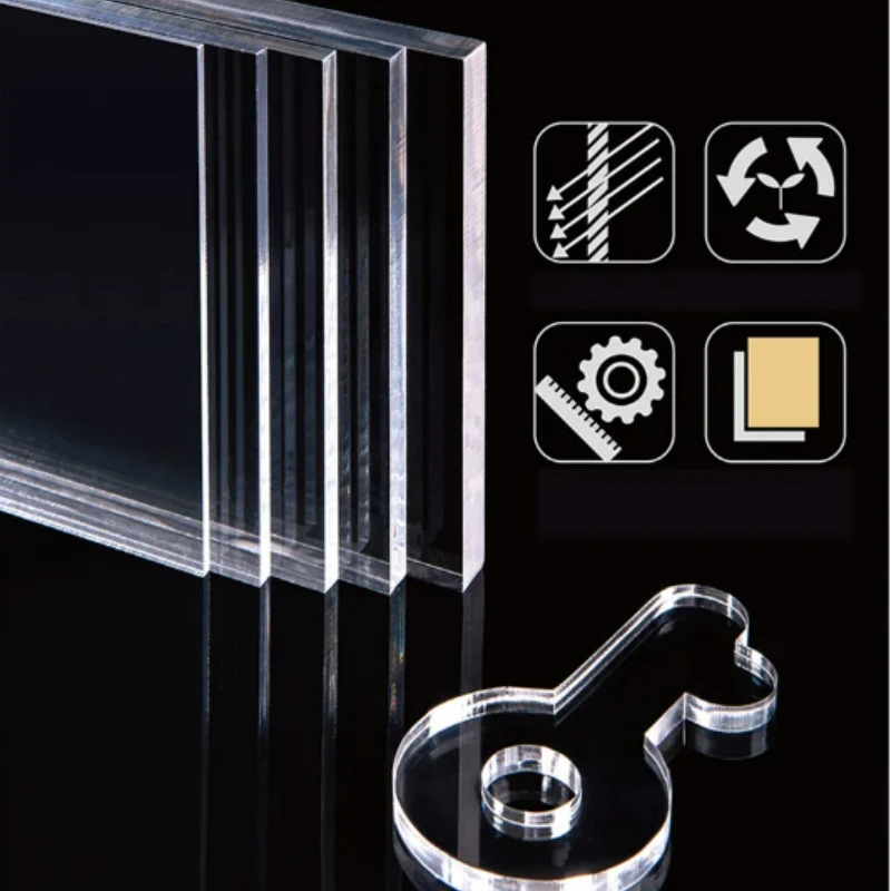 High Transparent Acrylic Sheet Clear Plastic Plate Plexiglass Board Thickness 1/1.5/2mm Processing Handmade for Signs Display