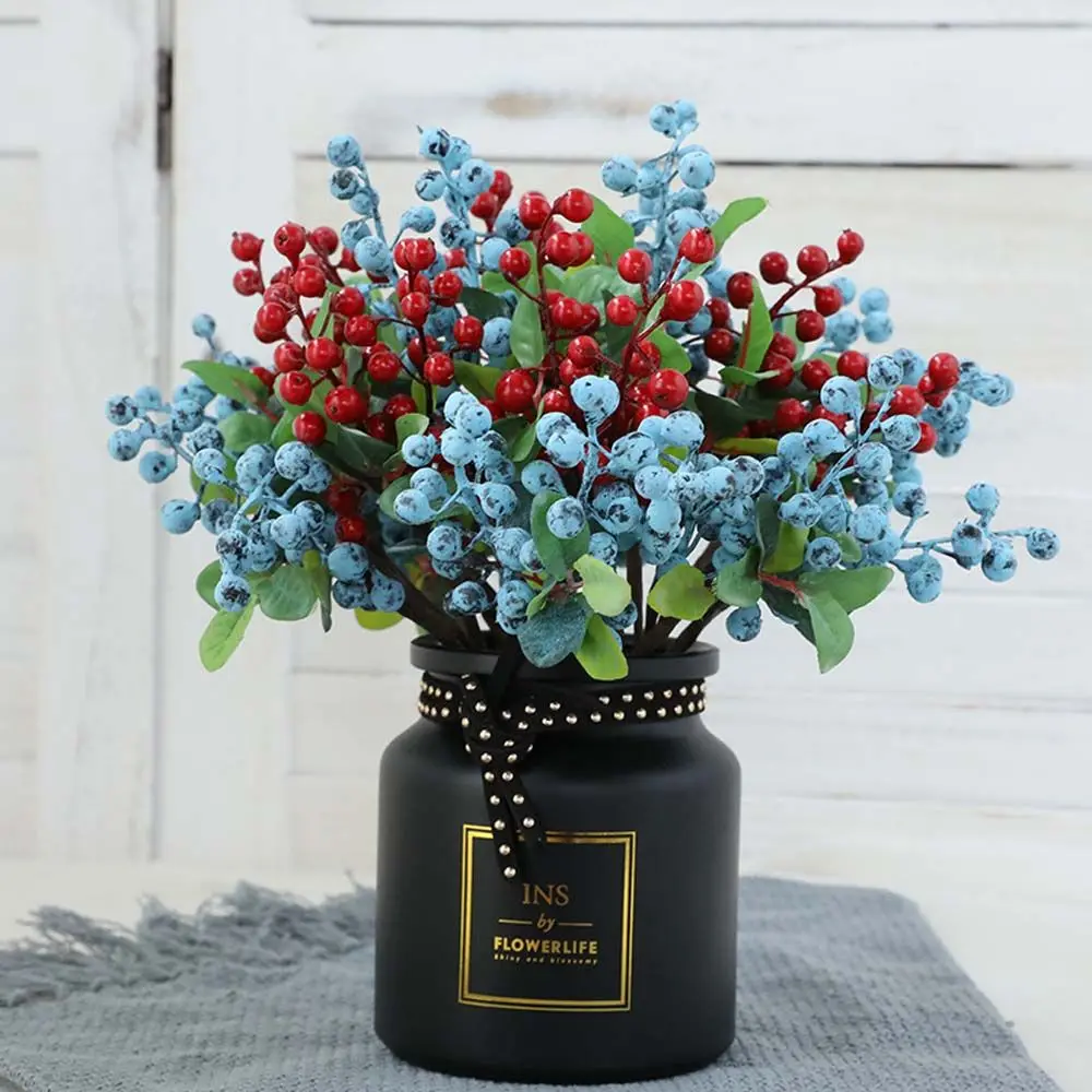 Plastic Crafts Ornament Blueberry Simulation Fruit Fake Plant Party Supplies Artificial Berry Christmas Decoration Xmas Decor